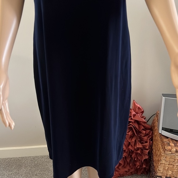 𝅺VINTAGE Kathie Lee New Dark Blue Velvet Dress NWT - Picture 5 of 11